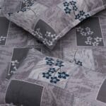 Grey Geo Floral Luxury Cotton Double Bedsheet for Double Bed with 2 Pillow Covers | Premium Floral Bedding Sets - Image 2