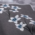 Grey Geo Floral Luxury Cotton Double Bedsheet for Double Bed with 2 Pillow Covers | Premium Floral Bedding Sets - Image 5