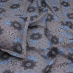 Silver Grey Lotus Luxury Cotton Double Bedsheet for Double Bed with 2 Pillow Covers | Premium Floral Bedding Sets - Image 2