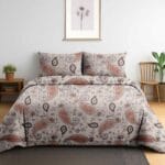 Cinnamon Paisley Harmony Cotton Double Bedsheet for Double Bed with 2 Pillow Covers | Premium Double Bed Bedsheet