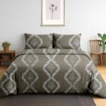 Royal Olive Crest Cotton Double Bedsheet for Double Bed with 2 Pillow Covers | Premium Double Bed Bedsheet