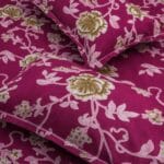 Imperial Floral Vine Maroon Luxury Cotton Double Bedsheet for Double Bed with 2 Pillow Covers | Premium Floral Bedding - Image 2