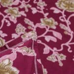 Imperial Floral Vine Maroon Luxury Cotton Double Bedsheet for Double Bed with 2 Pillow Covers | Premium Floral Bedding - Image 4