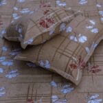 Mustard Abstract Ginkgo Luxury Cotton Double Bedsheet for Double Bed with 2 Pillow Covers | Premium Abstract Floral Bedding Sets - Image 2