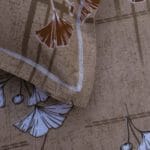 Mustard Abstract Ginkgo Luxury Cotton Double Bedsheet for Double Bed with 2 Pillow Covers | Premium Abstract Floral Bedding Sets - Image 3
