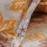 Golden Orange Lotus Luxury Cotton Double Bedsheet for Double Bed with 2 Pillow Covers | Premium Floral Bedding Sets - Image 3