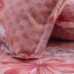 Pastel Cosmos Dream Orange Luxury Cotton Double Bedsheet for Double Bed with 2 Pillow Covers | Premium Floral Bedding - Image 3