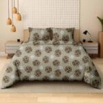 Emerald Garden Circles Cotton Double Bedsheet for Double Bed with 2 Pillow Covers | Premium Double Bed Bedsheet