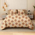 Golden Spring Harmony Cotton Double Bedsheet for Double Bed with 2 Pillow Covers | Premium Double Bed Bedsheet