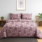 Blush Arch Blossom Cotton Double Bedsheet for Double Bed with 2 Pillow Covers | Premium Double Bed Bedsheet