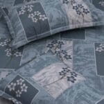 Turquoise Geo Floral Luxury Cotton Double Bedsheet for Double Bed with 2 Pillow Covers | Premium Floral Bedding Sets - Image 2