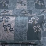 Turquoise Geo Floral Luxury Cotton Double Bedsheet for Double Bed with 2 Pillow Covers | Premium Floral Bedding Sets - Image 3