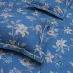 Blue Blossom Melody Cotton Double Bedsheet for Double Bed with 2 Pillow Covers | Premium Double Bed Bedsheet - Image 2