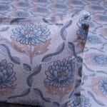 Serene Blossom Mist Blue Floral Cotton Double Bedsheet with 2 Pillow Covers | Queen Size Bedding Set - Image 5