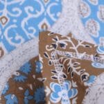 Maroon Blue Boho Floral Cotton Double Bedsheet for Double Bed with 2 Pillow Covers | Premium Bedding Sets - Image 4