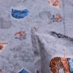 Grey Abstract Leaf Cotton Double Bedsheet for Double Bed with 2 Pillow Covers | Premium Bedding Sets - Image 3