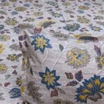 Grey Yellow Floral Vine Cotton Double Bedsheet for Double Bed with 2 Pillow Covers | Premium Floral Bedding Sets - Image 3