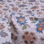 Grey Orange Floral Vine Cotton Double Bedsheet for Double Bed with 2 Pillow Covers | Premium Floral Bedding Sets - Image 4