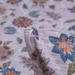 Grey Orange Floral Vine Cotton Double Bedsheet for Double Bed with 2 Pillow Covers | Premium Floral Bedding Sets - Image 5