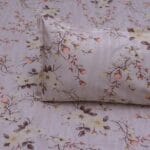 Light Orange Spring Floral Cotton Double Bedsheet for Double Bed with 2 Pillow Covers | Premium Floral Bedding Sets - Image 3